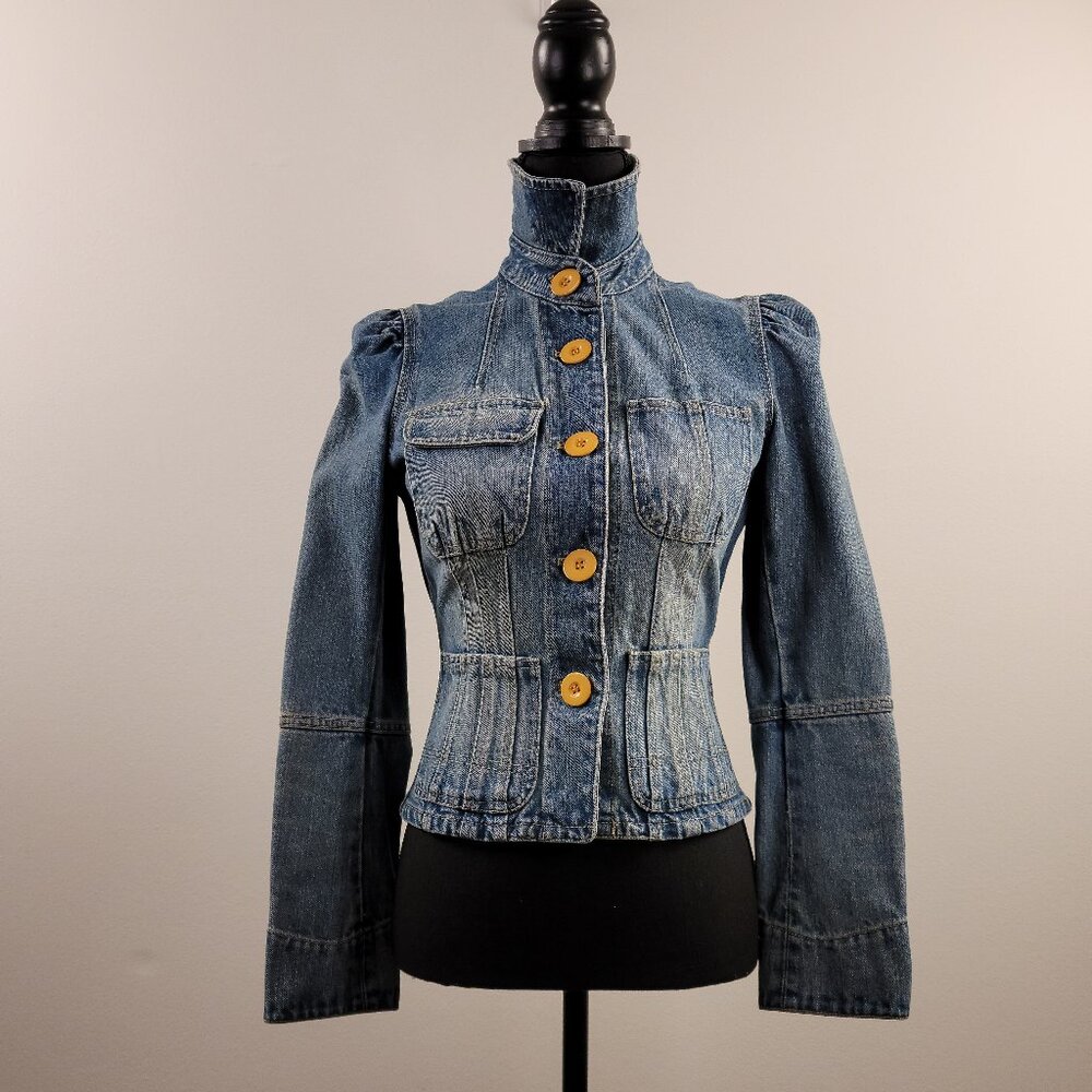 Marc Jacobs Fitted Long Sleeve Denim Jacket 2